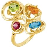 14K Yellow Gold Multi-Gemstone Ring