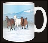 Review Advanta  / GALLOPING HORSES in SNOW Coffee Mug
