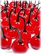 100 Blown Art Glass Cherries / Wedding Favors