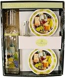 Review CE  / Olive Oil Dipping Set Wine & Cheese themed boxed set: dishes, bottles