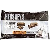 Hershey's Sugar Free Assortment, Milk Chocolate and Caramel Filled Chocolate, 8-Ounce Bags (Pack of 3)