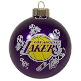 LOS ANGELES LAKERS OFFICIAL TEAM LOGO GLASS BALL CHRISTMAS ORNAMENT