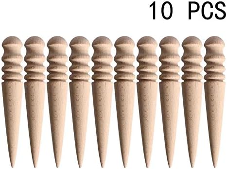 A Trust Multi-Size Wood Slicker Burnisher Leathercraft Solid Wood Round Burnishing for Leather Working 10 Pcs