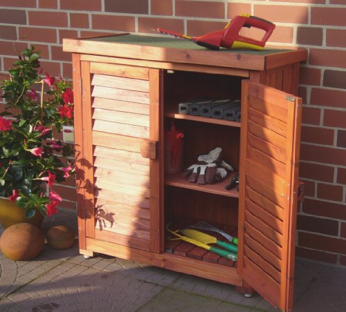 LECO 33401206 Aufbewahrungsschrank f&uuml;r den Au&szlig;enbereich Gr&ouml;&szlig;e: H&ouml;he 95 cm, Breite 87 cm, Tiefe 46.5 cm, honigfarben
