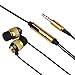 Insten Universal 3.5mm In-Ear Stereo Headset w/ On-off & Mic For Huawei Google Nexus 6P; LG Google Nexus 5X; Samsung Galaxy S6/ Galaxy S6 Edge Samsung Galaxy Note 4 / Apple iPhone 6 Plus (5.5) Samsung Freeform II SCH-R360, Gold / Black