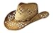 F&Co. Tea Stained Straw Cowboy Hat with Beaded Trim Band, Beach Western Cowgirl Style