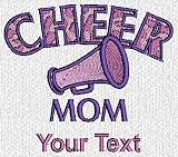 Personalized custom embroidered small Cheer MOM design on ladies polo shirt