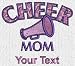 Personalized custom embroidered small Cheer MOM design on ladies t-shirt