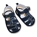 Infant Toddler Boy's Navy Blue Fisherman Sandal with White Stitching
