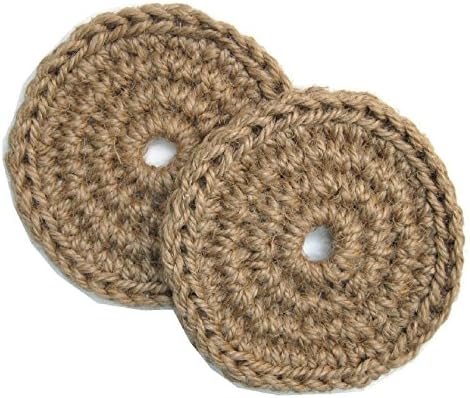 2 Exfoliant Pads, Hand Crocheted Jute Bath or Shower Scrubber for Feet, Elbows