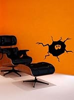 Ambiance Live Vinilo Decorativo Eyes peeking from a hole with cracks Negro