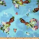 IMAGE OF 60'' Wide Disney Princess Tiana Fleece Aqua Fabric By The Yard