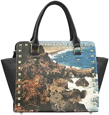 Custom Design Aruba, dream beach Rivet Shoulder Handbag (Model 1645)