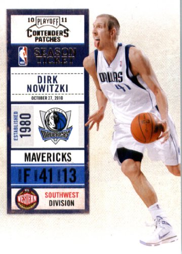 2010 11 Playoff Contenders Plates & Patches Basketball Card # 36 Dirk Nowitzki Dallas Mavericks In a Protective Screwdown Display Case!