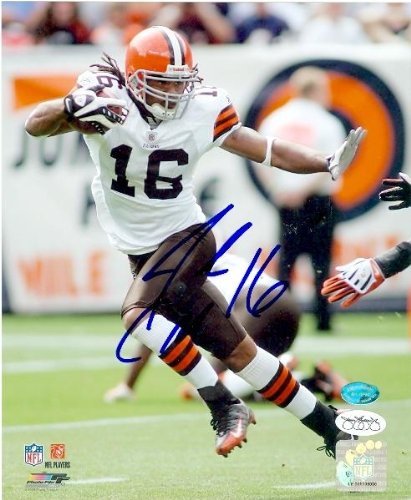 Joshua Cribbs Autographed/Hand Signed 8x10 Photo (Cleveland Browns) JSA Image #2