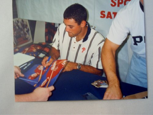 Pat Burrell Rookie Autographed Baseball, Signed 8 X 10 Photo, Plus Two Pictures of Pat Signing, Letter of Authenticity. Signed in Person July 17, 1999.