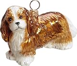 View CAVALIER KING CHARLES BLENHEIM Dog Glass Ornament Joy To The World NEW CAVALIER KING CHARLES BLENHEIM Dog Glass Ornament Joy To The World NEW Picture