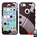 iPhone 5C FOOTBALL SPORT DESIGN HARD PLASTIC & BLACK RUBBER HYBRID TUFF CELL PHONE CASE COVER + FREE SCREEN PROTECTOR, FROM [TRIPLE 8 ACCESSORIES]