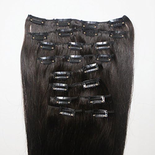 Ibeshion Full End 20 Inch 150 grams 10pcs 22 Clips 100% Remy Human Hair Clips In Hair Extension #2 Dark Brown Straight Hair