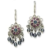 1928 Pewter tone Blue and Purple Crystal Beaded Leverback Earrings 51gdz%2BKizXL. SL160 1928 Pewter tone Blue and Purple Crystal Beaded Leverback Earrings