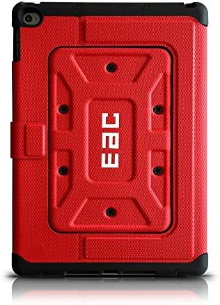 iPad Air 2 Case,Professional Genuine Luxury EallcCase for Apple iPad Air 2 / ipad 6 [2nd Generation] 2014 Release--Full Body Rugged Hybrid Protective Shockproof /Water-resistant /Drop Resistant/Adjustable stand with cooling design filp Magnetic smart ARMOR case (Red)