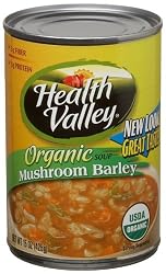 Health Valley Soup, Mushroom Barley, 15 Ounce Cans (Pack of 12)