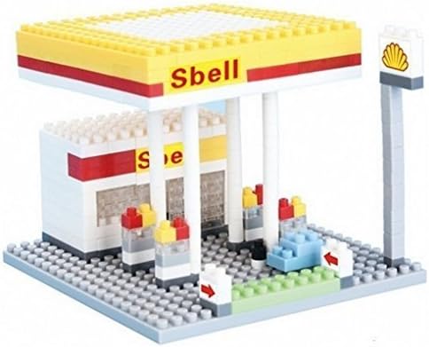 Otulet City Builder Series Gas Station Building Blocks Nano blocks Minifigure Diamond Building Set DIY Educational Toys Playset (with Otulet® FREE Brick Separator)