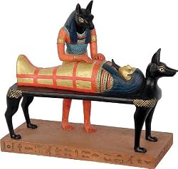 Mummification Anubis with Coffin Statue