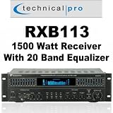 Technical Pro RXB113 Receiver, Integrated 1500 Watt Amplifier with 20 Band Equalizer, Black