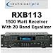 Technical Pro RXB113 Receiver, Integrated 1500 Watt Amplifier with 20 Band Equalizer, Black