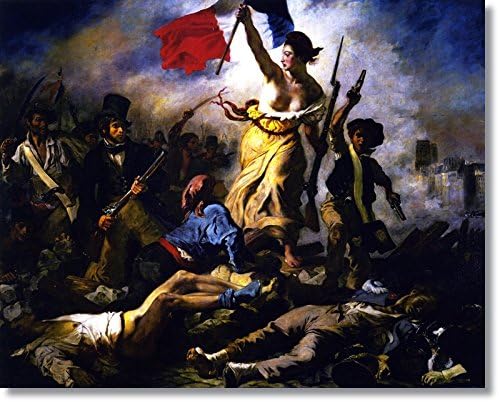Yunart Liberty Leading the People by Eug¨¨ne Delacroix Hand Made Reproduction on Canvas(20 inch * 16 inch ,Unframed)