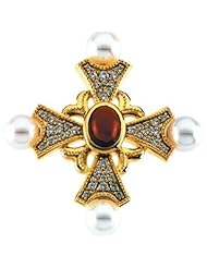 Cross Brooch/Pendant in 14k Yellow Gold