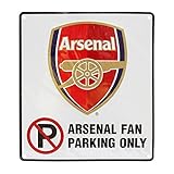 アーセナル Arsenal FC オフィシャル「サポーター以外は駐車禁止」サイン 看板 イギリスサッカー 英国フットボールクラブ (ワンサイズ) (ホワイト)
