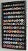 LARGE 108 Challenge Coin / Poker Chip Display Case Holder Rack Stand, Glass door-BLACK Finish (COIN2-BL)
