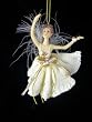 Ivory Ballerina Dancer w/ Pink Bow Belt Ballet Christmas Figure Ornament 5"