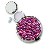 Budd Leather Sarovski Crystal Round Pill Box