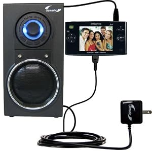 10 Watt Battery Powered Portable Amplified Audio Speaker with Dual charger also charges the Creative Zen Portable Media Center