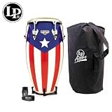 Latin Percussion LP Matador Puerto Rican Heritage 11 3/4 Wood Conga (M752S-PR) With LP201BK-P LP Rumba Shaker & LP637 Conga Feet 
