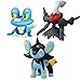 Pokémon 3 Pack 2 Inch Figure- Froakie, Luxio, Darkrai