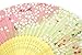 DawningView Japanese Handheld Fan, Cherry Blossoms on Pink and Green HF59