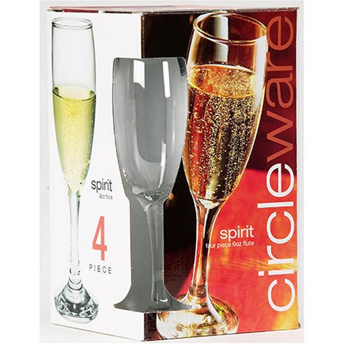 Champagne Flutes Set of 4 - Spirit - 6-oz each