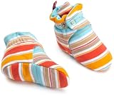 ZUTANO Miami Stripe Booties, Cocoa/Mandarin, 6 Months