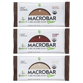 MACROBARS Organic Variety Pack of Peanut Protein, Tahini Date, and Cashew Butter, 2 oz Bars (Pack of 15)