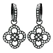 Rhodium Plated Sterling Silver with White Cubic Zirconia Dangle Earrings .925 Stamp Hypoallergenic