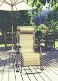 Rock-N-Lounge Zero Gravity Patio Recliner Lounge Chaise (Steel / Beige)