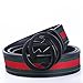 Uneedk Men's 38-mm GG Buckle Italy Leather Belt Green/Red/Green (95cm/37.3inch (28-30), Black) ¡­