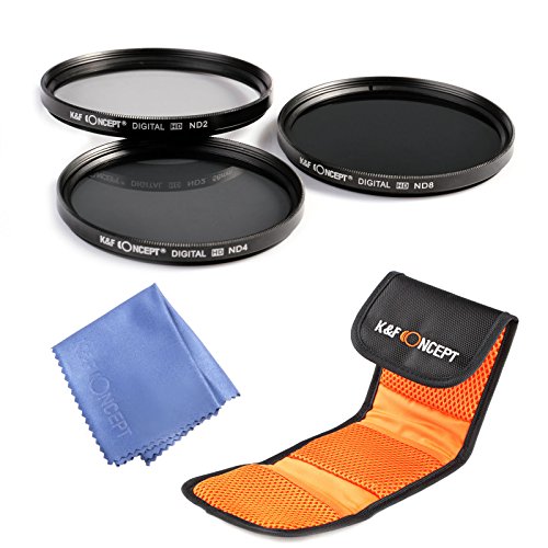 49MM Filter,K&F Concept Neutral Density ND2 ND4 ND8 ND Lens Filter Set for digital Camera ony Alpha A3000 Sony NEX-3 NEX-5 NEX-5N NEX-6 NEX-7