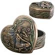 Fairy Heart-Shaped Box - Cold Cast Resin (H: 1.75" x L: 3.5" x W: 3.25" & 0.56 lbs)