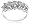 10k White Gold Leaf Design Diamond Ring, Size 7