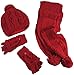 N'Ice Caps Women's Bulky Cable Knit Hat/Scarf/Converter Glove Set